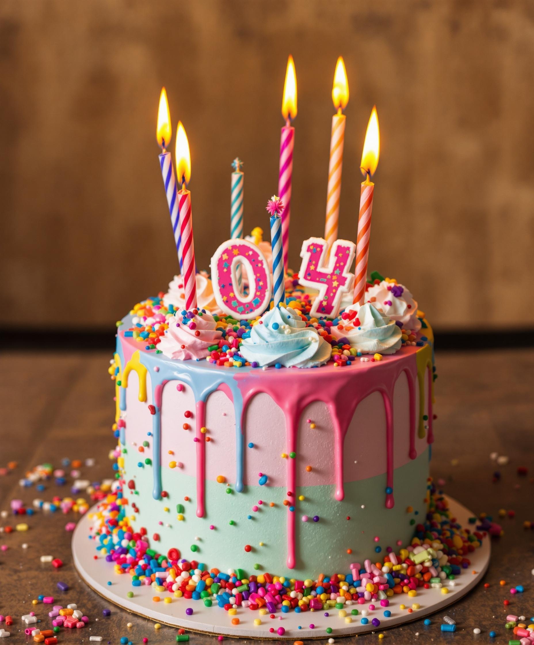 Torta compleanno colorata